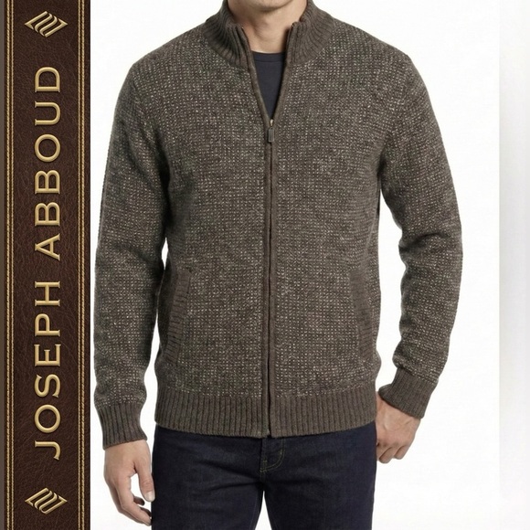 Joseph Abboud Other - JOSEPH ABBOUD Men's Charcoal Gray Ribbed Sweater Full Zip Pockets SZ XXL NWT